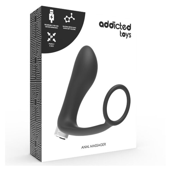 Inel penis cu vibro-plug anal reincarcabil , Addicted toys