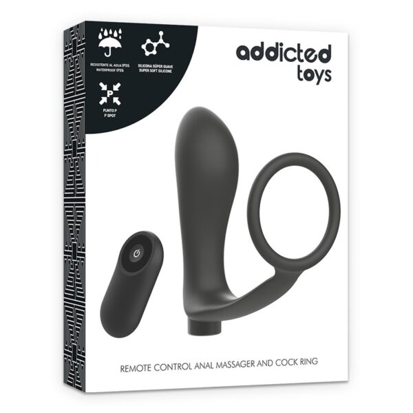 Inel penis cu vibro-plug anal și telecomandă – Reîncărcabil