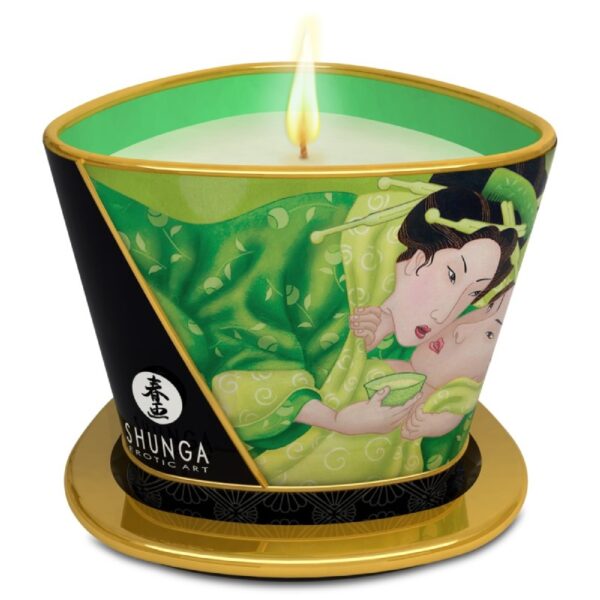 Lumânare de Masaj Shunga - Ceai Verde, 170 ml