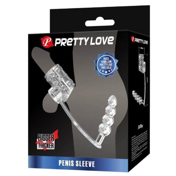 Penis Sleeve cu Plug Anal - Pretty Love