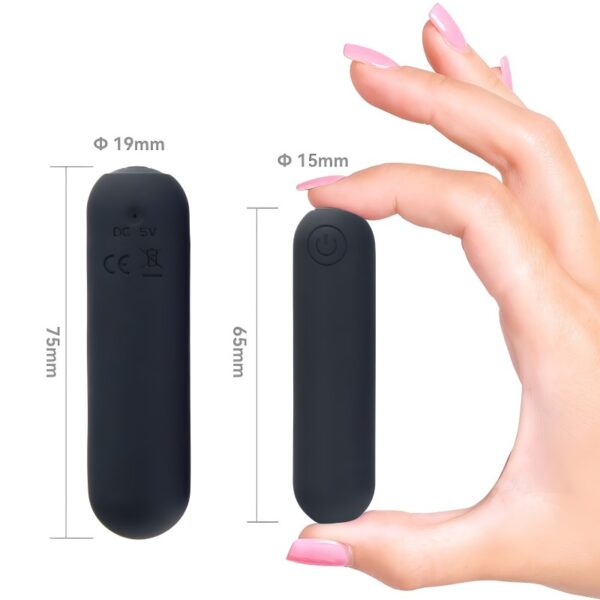Vibrator Mic - Mini Vibrator Bullet Negru Reincarcabil